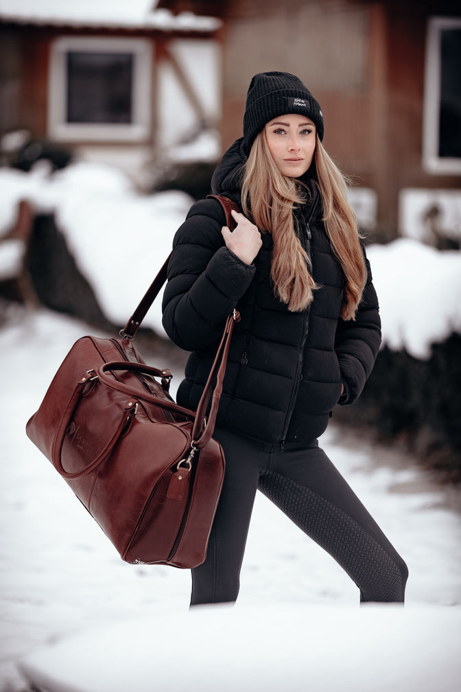 Weekender aus Kalbsleder mit Schultergurt von La Vinique.